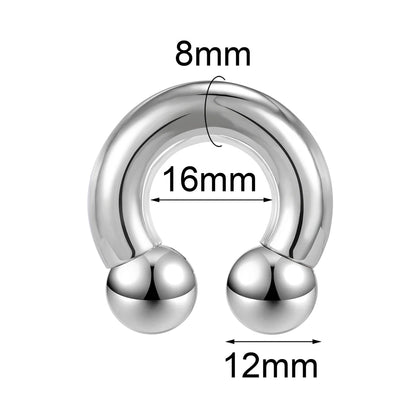 ASTM F136 Titanium PIERC Hinged Segment Hoop Earrings Large size Nose Rings 10G-6G 2.5mm-4mm Seamless Labret Lip Body Piercing 8.0x16x12x12mm