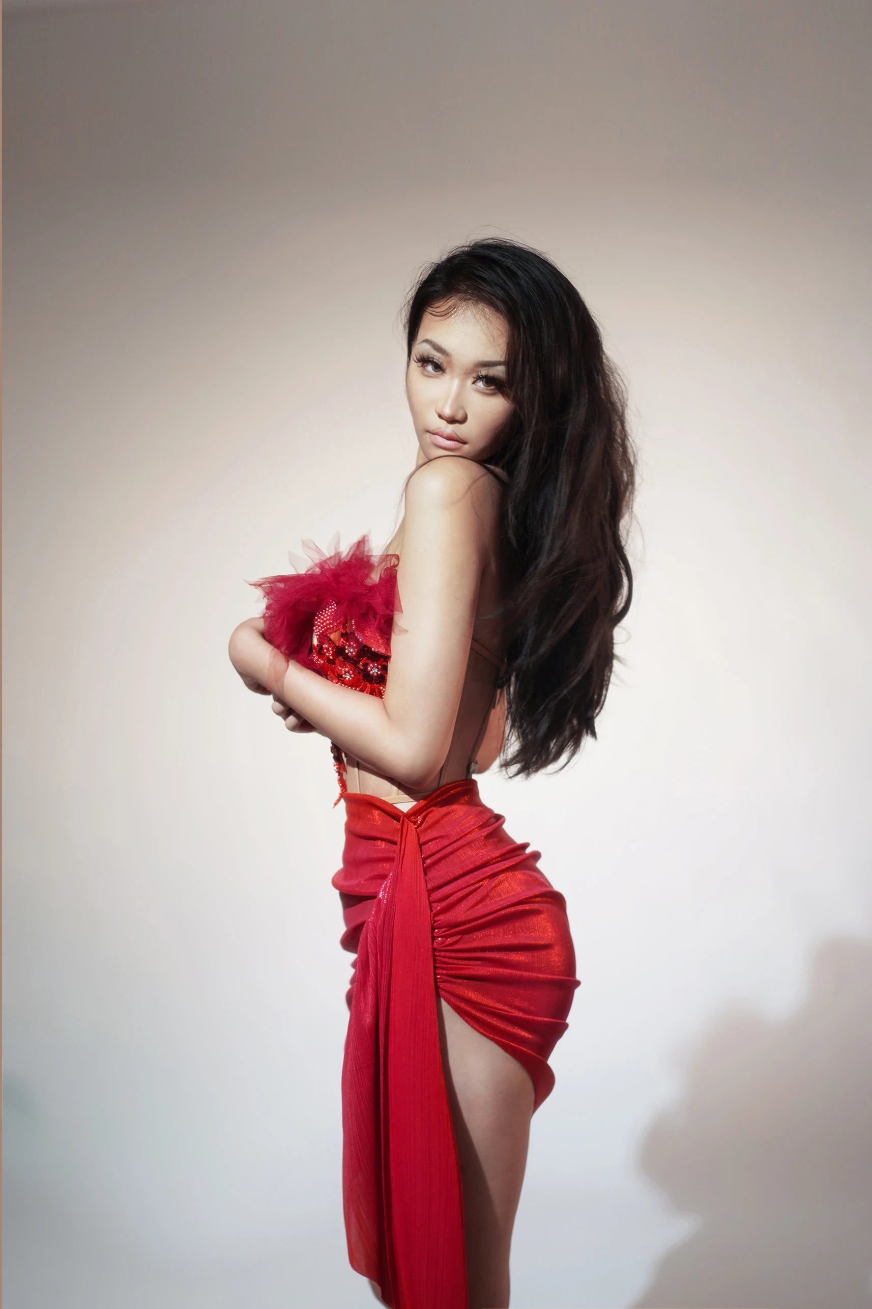 Gold Color Women Sexy 2 Pieces Strapless Bodycon Mini Dress Bar Singer Nightclub Party Celebrate Birthday Dress Wholesale