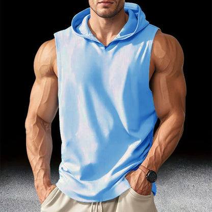 Gym Solid Color 2024 Brand New Men's Tank Tops Vest Sleeveless Tees For Male Hooded Man Vests Tops Hip Hop Men Tank Top T shirt Picture color 3