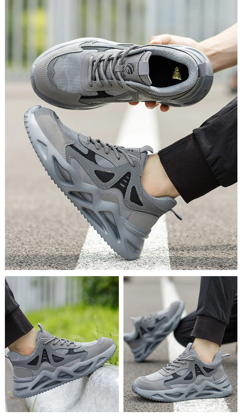 Lightweight Safety Shoes Men Women Work Shoes Steel Toe Cap Working Boots Sneakers Man Women Breathable Shoes Tactical Boots - Badiee Stylez