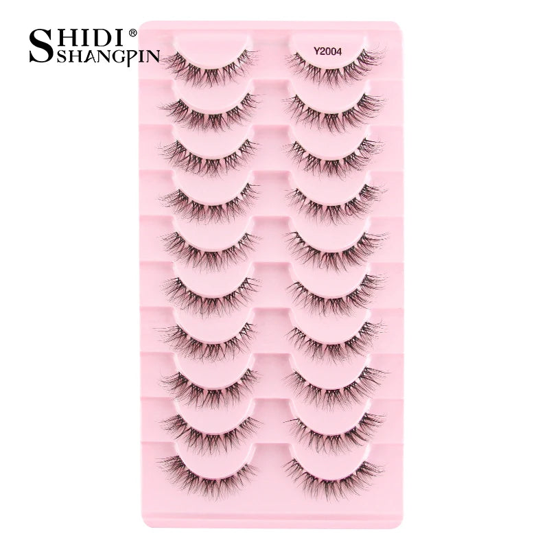 SHIDISHANGPIN 5/10Pairs False Lashes Cat Eye Eyelashes Eyelash Extension 3D Mink Half Lashes Natural Makeup faux Cils maquiagem 10 Pairs Y2004