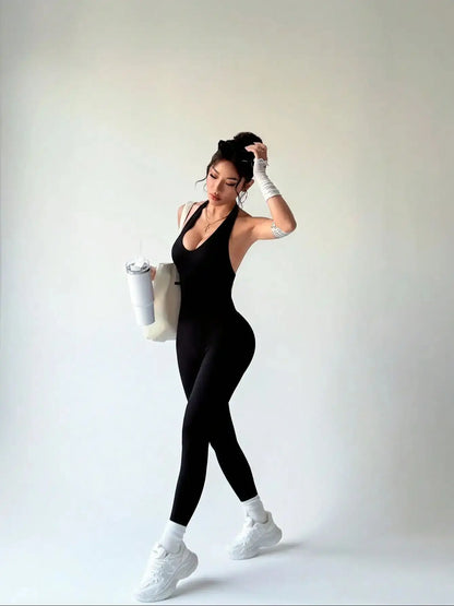 One-Piece Yoga Jumpsuit Skinny Short Sportswear Woman Gym Clothing Workout Clothes Fitness Stretch Bodysuit For Women tracksuit Badiee Stylez
