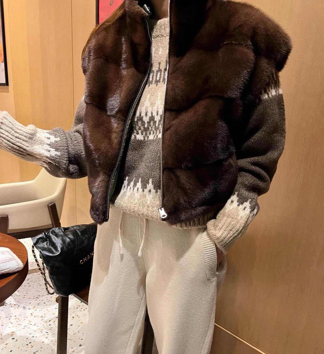 Autumn-winter luxurious short mink zippered vest Badiee Stylez