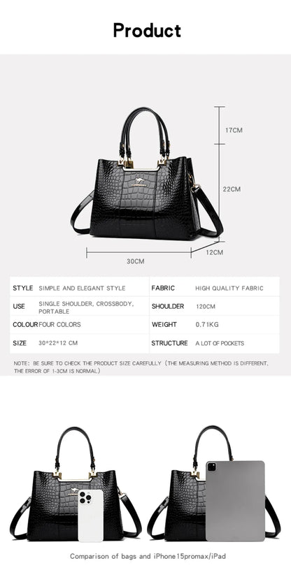 Three Layers Women Shoulder Bags Luxury Designer High Quality Patent Leather Messenger Casual Tote Bag Large Capacity Hand bags