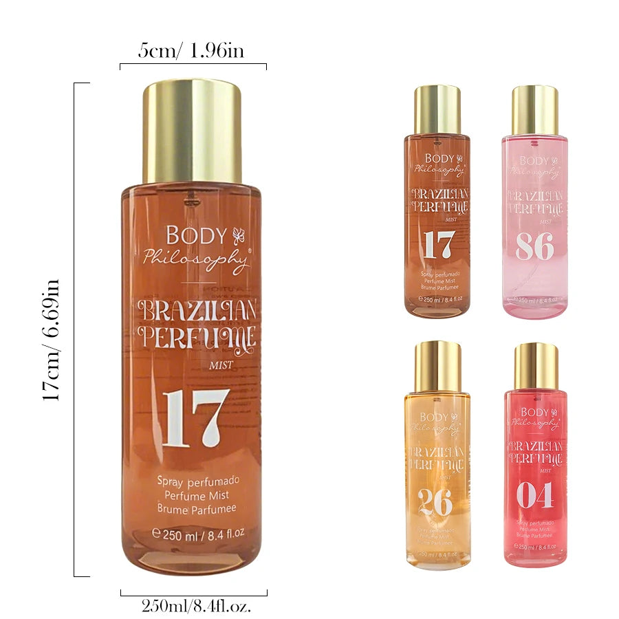 Women's Brazilian Perfume, 250ml Body & Hair Mist, Vanilla Uplifting Fragrance, Long Lasting Floral Fruity Gourmand Scent Spray - Badiee Stylez
