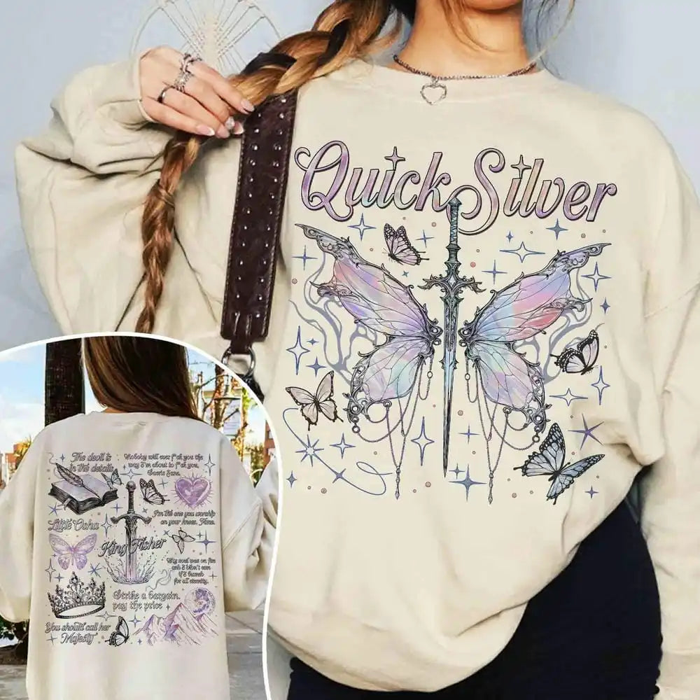 Quicksilver Two-sided Shirt For Fans Women's Saeris Fane Kingfisher Sweatshirt Little Osha Fantasy Y2K Unisex Top Streetwear khaki