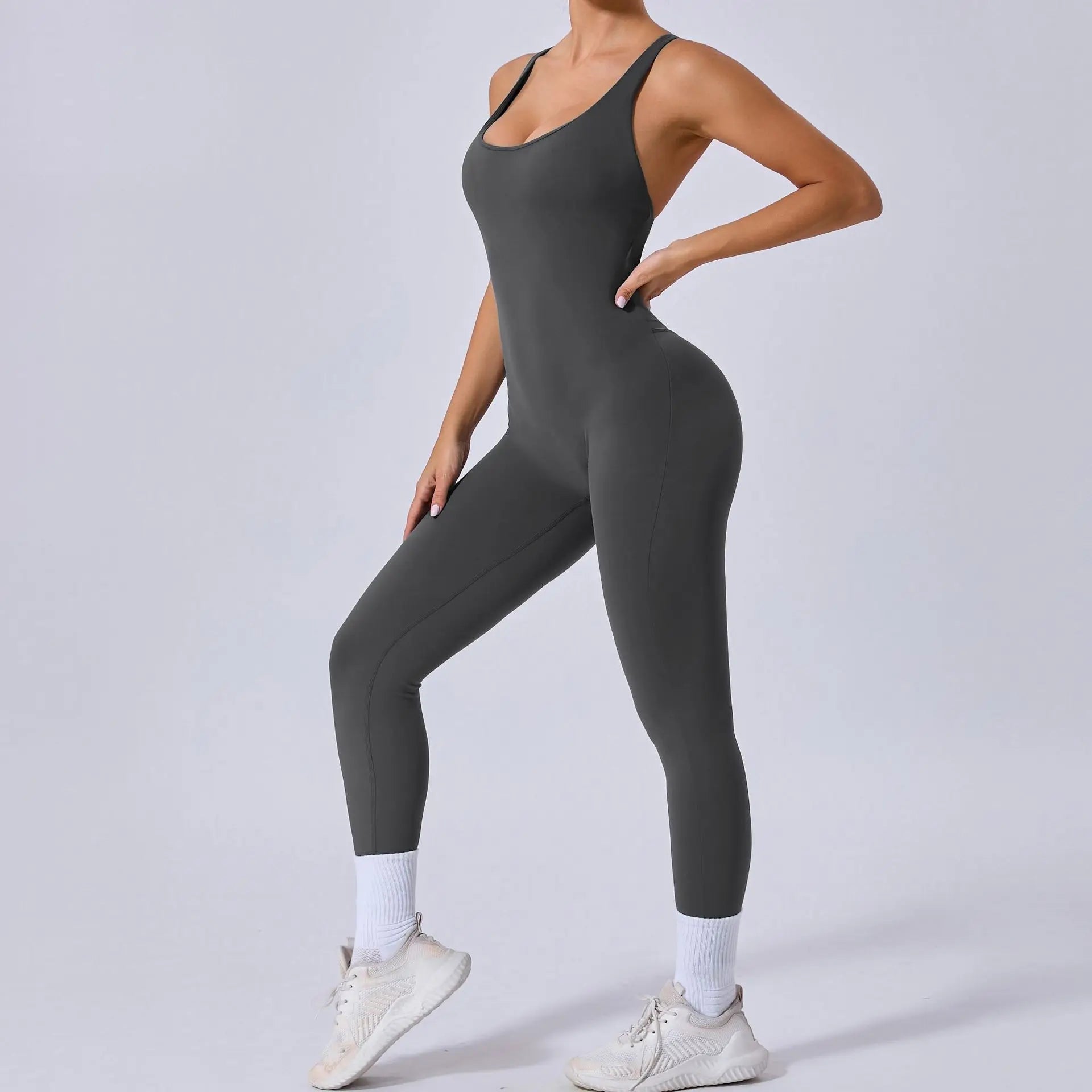 Rompers Yoga Sets Solid Black Hollow Out Bandage Backless Cross Jumpsuit for Women Fitness One-piece Gym Clothing Tracksuit