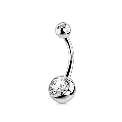 1PC G23 Titanium Crystal Gem Curved Barbell Rings Belly Button Navel Rings Piercings Nombril Ombligo Piercing Charming Jewelry Badiee Stylez