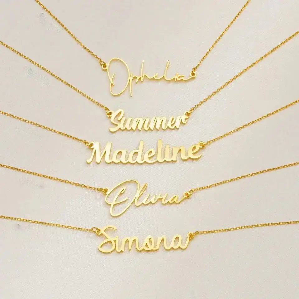 Customized Name Letter Necklace Personalized Stainless Steel Simple Pendant Clavicle Chain Women's Jewelry Valentine's Day Gift Badiee Stylez
