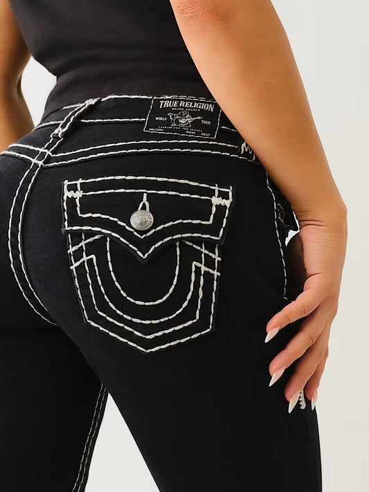BILLIE SUPER T MID RISE STRAIGHT JEAN Vintage Buddha Embroidered Jeans Women Casual Y2k High Waist Straight Denim Pants Jeans