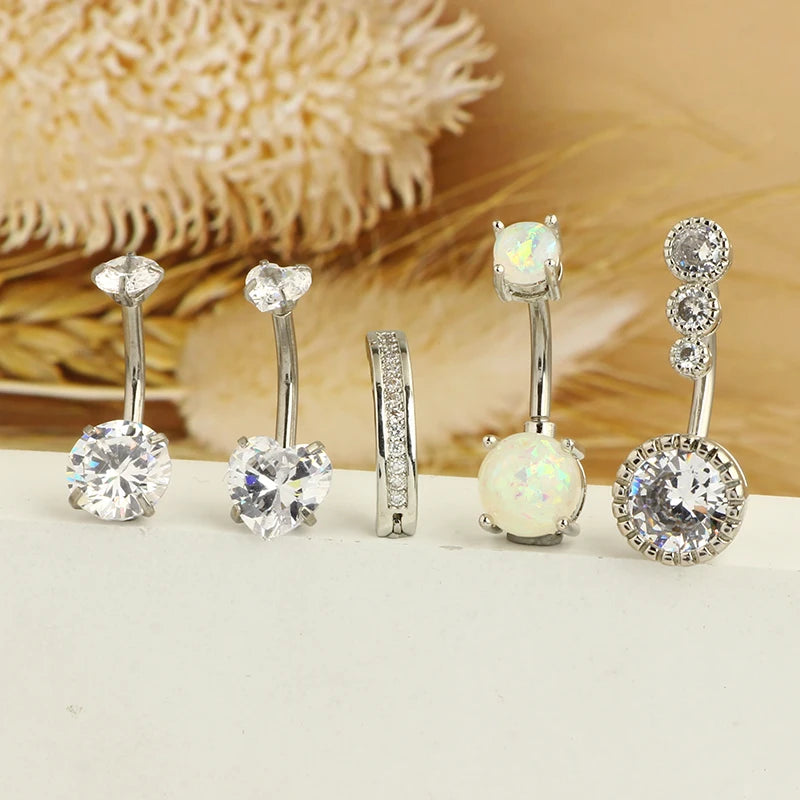 5PCS Cute Dangle Belly Ring Pack 14G Navel Piercing Bulk Sexy Belly Ring Set Belly Button Ring Lot Pircing Ombligo Jewelry style15