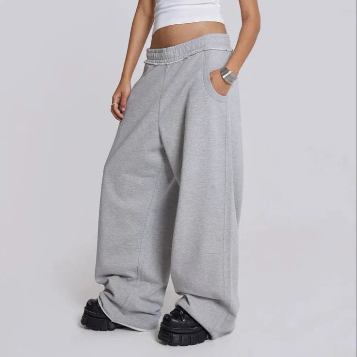 Women Baggy Sweatpants Casual Y2K Hip Hop Grunge Wide Leg Hole Loose Ripped pants Oversized Streetwear Trousers Badiee Stylez