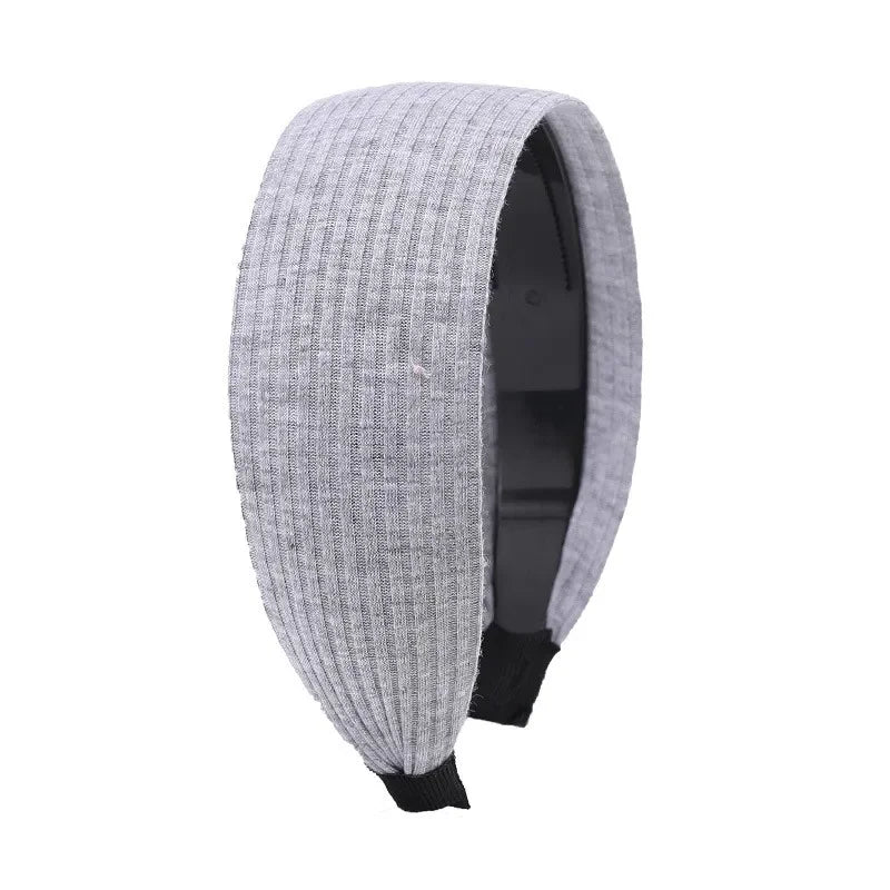 Wide-Brimmed Non-Slip Headband Women's Short Hair Simple Hair Clip Cover Gray Hair Fashion Temperament Hair Pressing Headwear B gray
