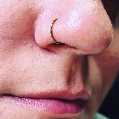 Right Grand ASTM F136 Titanium Hinged Hoop Nose Rings 20G 18G 16G Septum Ring Body Piercing Jewelry Helix Cartilage Rook Earring