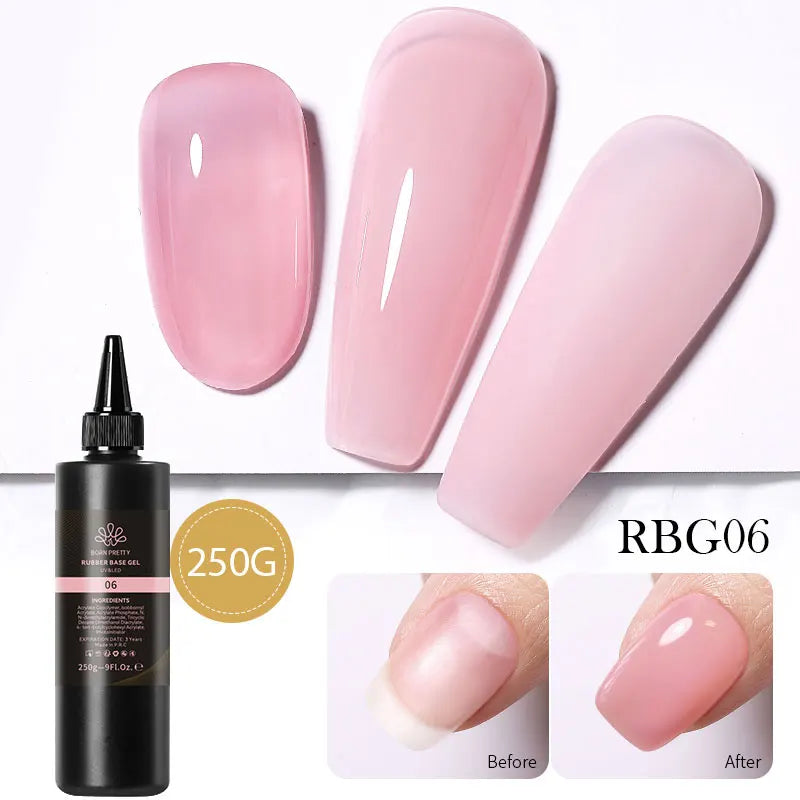 BORN PRETTY 250g Translucent Jelly Red Nude Gel Nail Polish Winter Autumn Manicure Soak Off UV LED Nail Art Gel Christmas Red 250grubber06