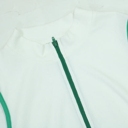 CM.YAYA Women's Set Sleeveless V-neck Vest + Pleated Skirts 2025 Summer Cute Street Beach Two 2 Piece Sets Outfits Tracksuit