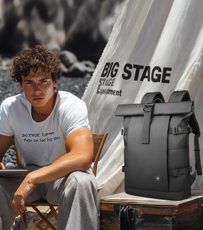 HcanKcan Expandable Roll Top Backpack Large Capacity Travel Outdoor Backpack Waterproof 17” Laptop Backpack Travel Camping Bags