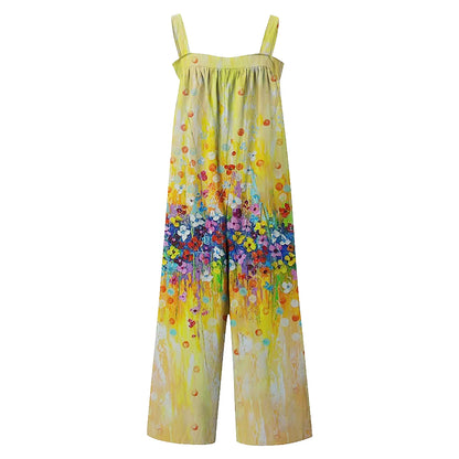 New 2025 Summer Casual Ladies plus Size Floral Romper Pantsuit Popular Sales Comfortable Women's Clothing Floral Print Romper