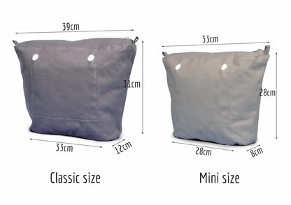 TANQU New Waterproof Inner Bag Organizer Insert Zipper Pocket for Classic Mini Obag Canvas Material for O Bag