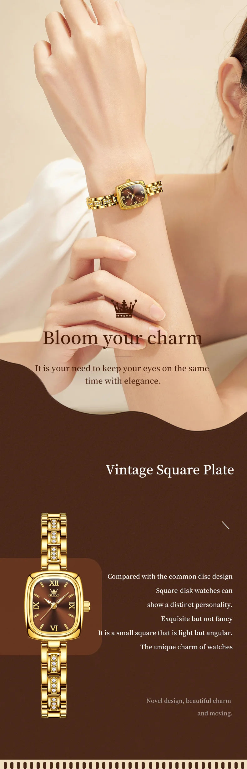 OLEVS 3695 Women Watches Tonneau Quartz Watch Waterproof Luminous Ladies Watch For Woman Luxury Fashion Original Elegant New