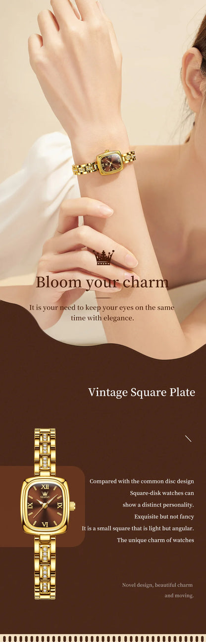 OLEVS 3695 Women Watches Tonneau Quartz Watch Waterproof Luminous Ladies Watch For Woman Luxury Fashion Original Elegant New