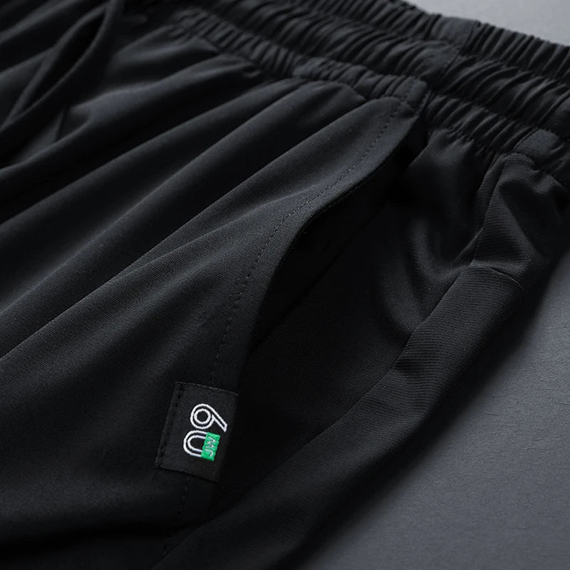 Men Pants Ice Silk Elastic Plus Size 6XL 7XL 8XL Quick Dry Summer Beach Thin Breathable Home Trousers Brand Stretch Lightweight