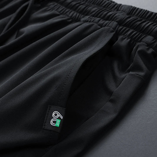 Men Pants Ice Silk Elastic Plus Size 6XL 7XL 8XL Quick Dry Summer Beach Thin Breathable Home Trousers Brand Stretch Lightweight