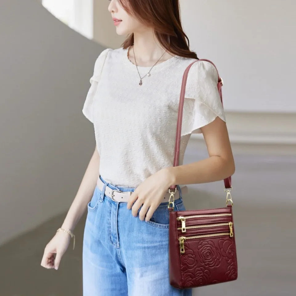 Three Zippers Design Crossbody Bags for Women Soft Leather Handbags High Quality Shoulder Bag Bolsa Women Messenger Bags Sac