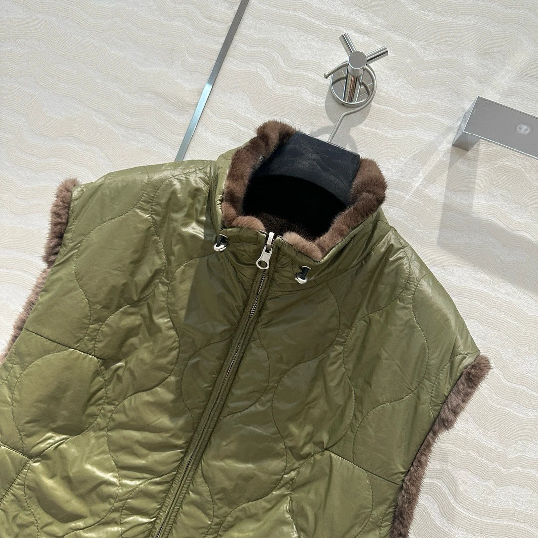 Autumn-winter luxurious short mink zippered vest Badiee Stylez