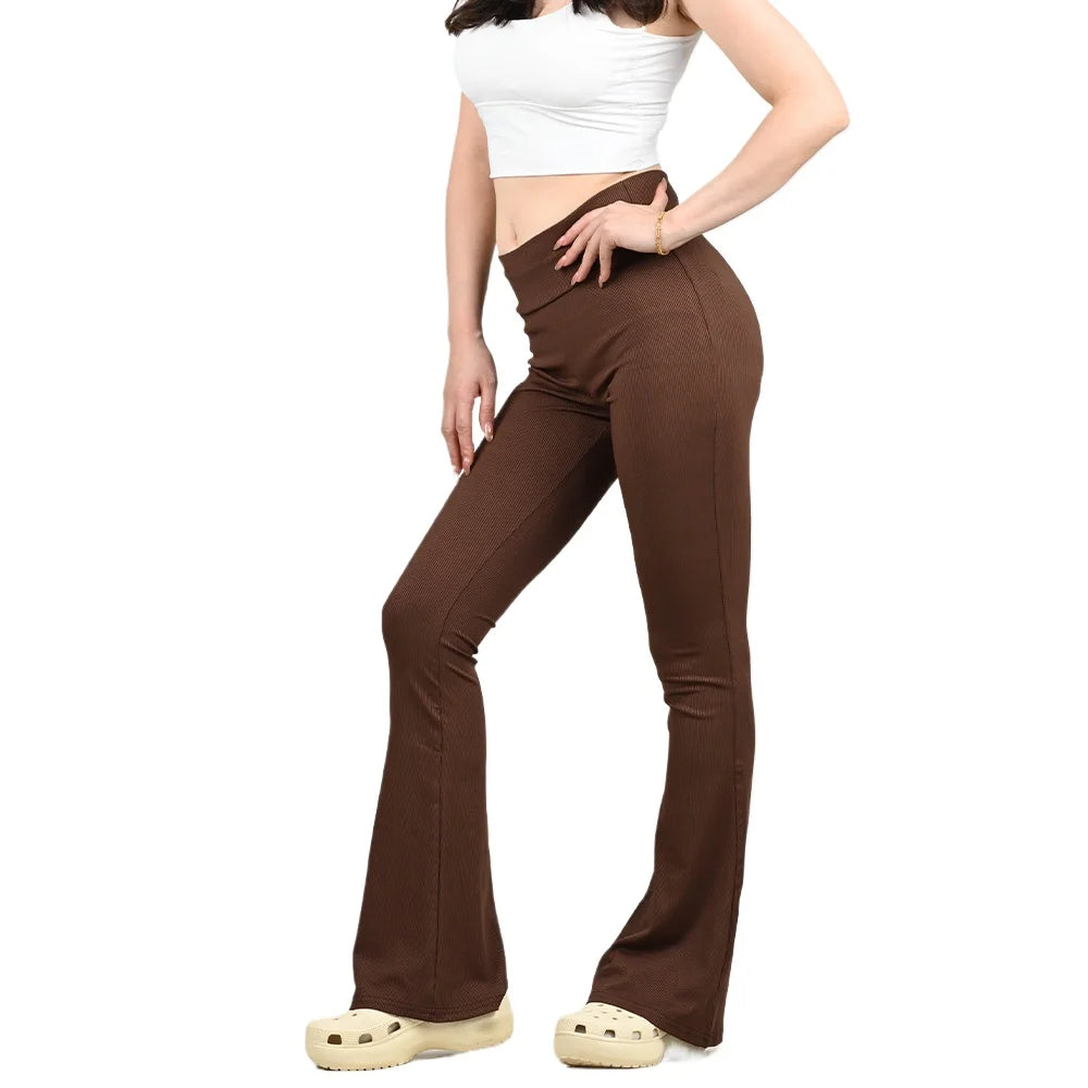 Woman Spring Summer Cinching Hip Lifting Fitness Exercise Elastic Bell Bottom Pants Women Casual Outdoor Running Yoga Pants