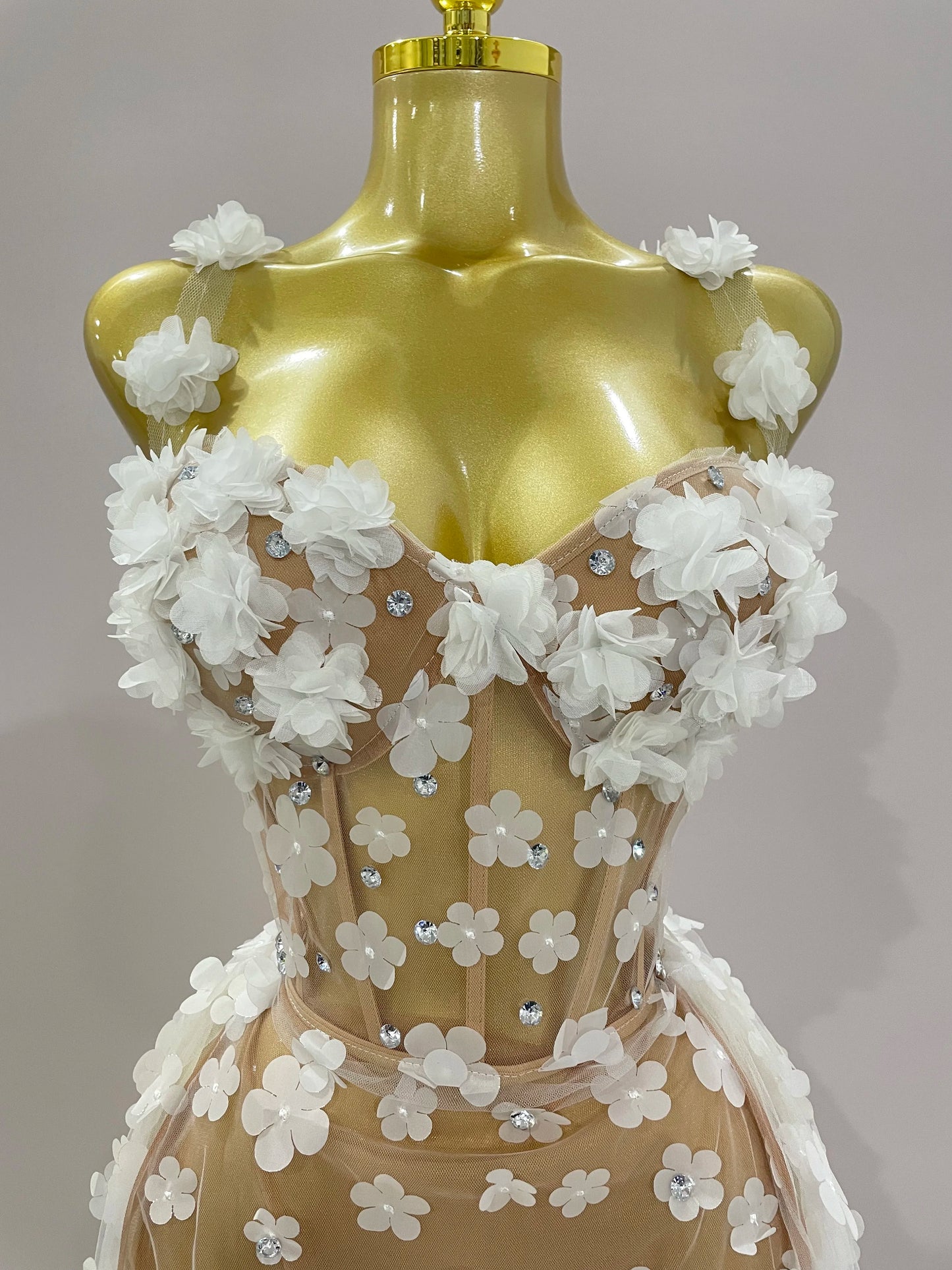 Sexy Mesh See Through Flowers Backless Long Dress 2025 Women Elegant Party Wedding Celebrate Evening Gown Prom Hotwife Outfit