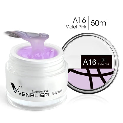 50ml Venalisa Soak off Thick Jelly Gel UV Construction Gel Builder Extend 24 Color Camouflage Milky White Nail Art Hard Nail Gel A16L