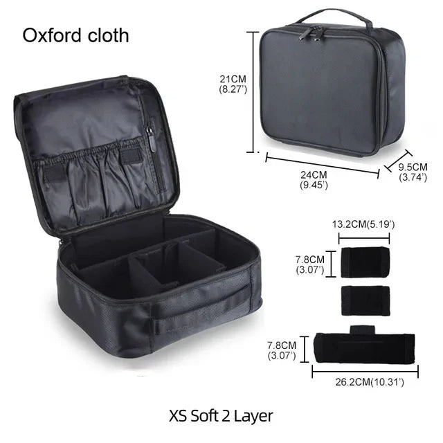 Professional Makeup Case Female Travel Big Capacity Beauty Nail ToolBox Cosmetic Organizer Suitcases For Makeup Storage Boxs XS(VELCRO)