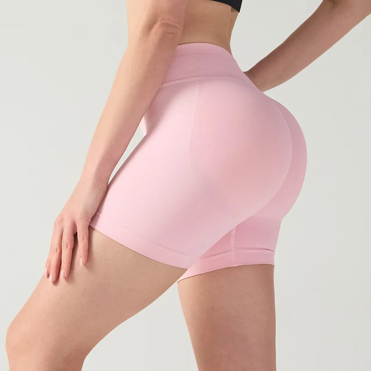 4.5'' Impact Shorts Seamless Low Ribbed Waistband Gym Shorts Scrunch Bum Yoga Shorts Booty High Stretch Running Bike Shorts