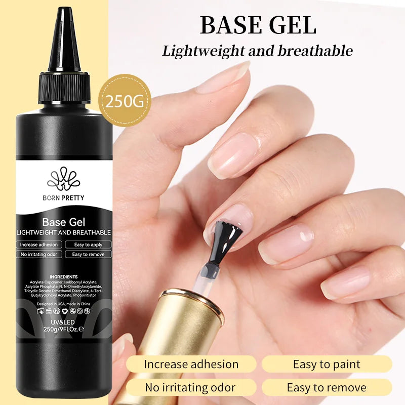 BORN PRETTY 250g Translucent Jelly Red Nude Gel Nail Polish Winter Autumn Manicure Soak Off UV LED Nail Art Gel Christmas Red Base Gel