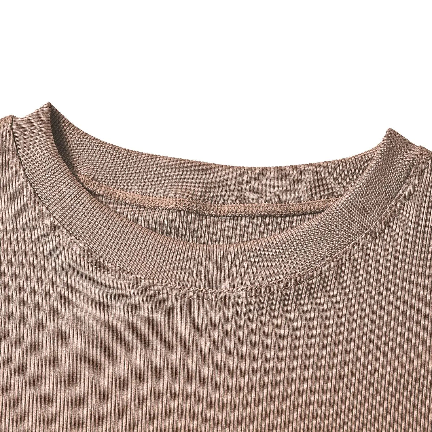 Lounge Wear Ribbed Casual 2 Piece Summer Shorts Set For Women Sleeve Top+Elastic Leggings Outfits