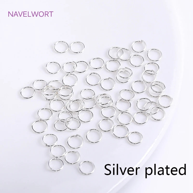 18K Gold Plated Split Rings Connecting Ring Brass Open Jump Rings Accessories For Jewelry DIY Jewelry Material Wholesale Silver plated