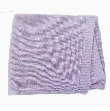 Personalized Kid Name Baby Blanket Embroidered New Born Baby Blanket Stroller Swaddles Breathable Cotton Knitted Blanket Bedding Badiee Stylez