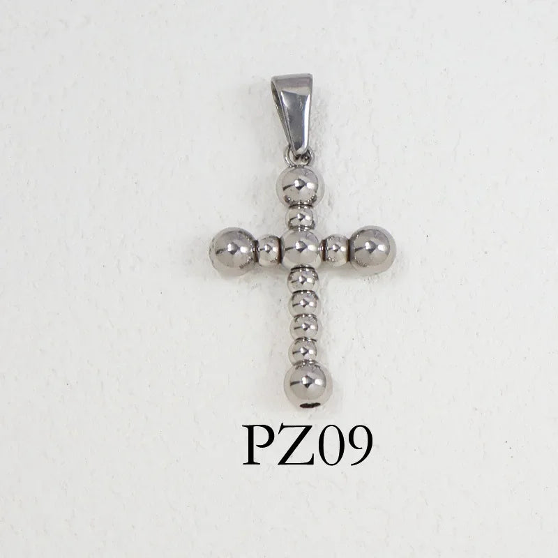 RHYSONG Geometric Stainless Steel 18K Gold Plated Snake Cross Palm Conch Mushroom Pistol Pendant For Women Diy Findings Jewelry 09-SV