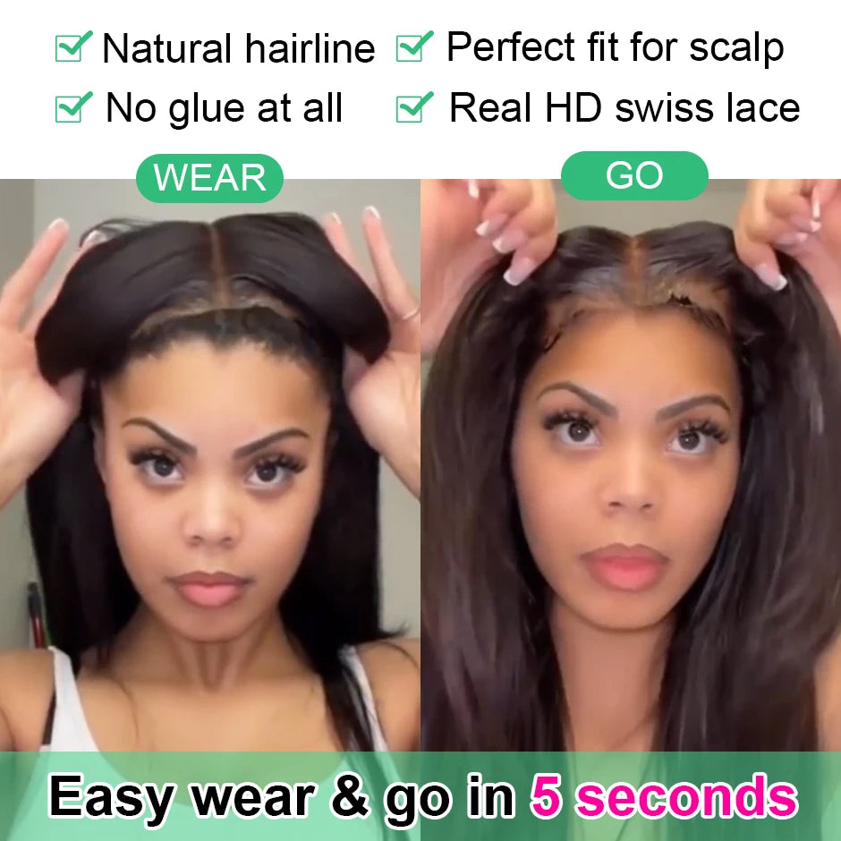 Water Wave Glueless Wig Pre-Cut Lace Wig 180% Pre-Plucked Natural Wave Wear Go Glueless Curly Human Hair Wigs For Women Badiee Stylez