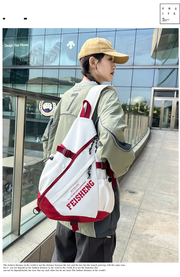 New Y2k Portable Light Nylon Crossbody Bag Trendy Rucksack Travel Shoulder Bag Casual knapsack Outdoor Sports Unisex Chest Packs