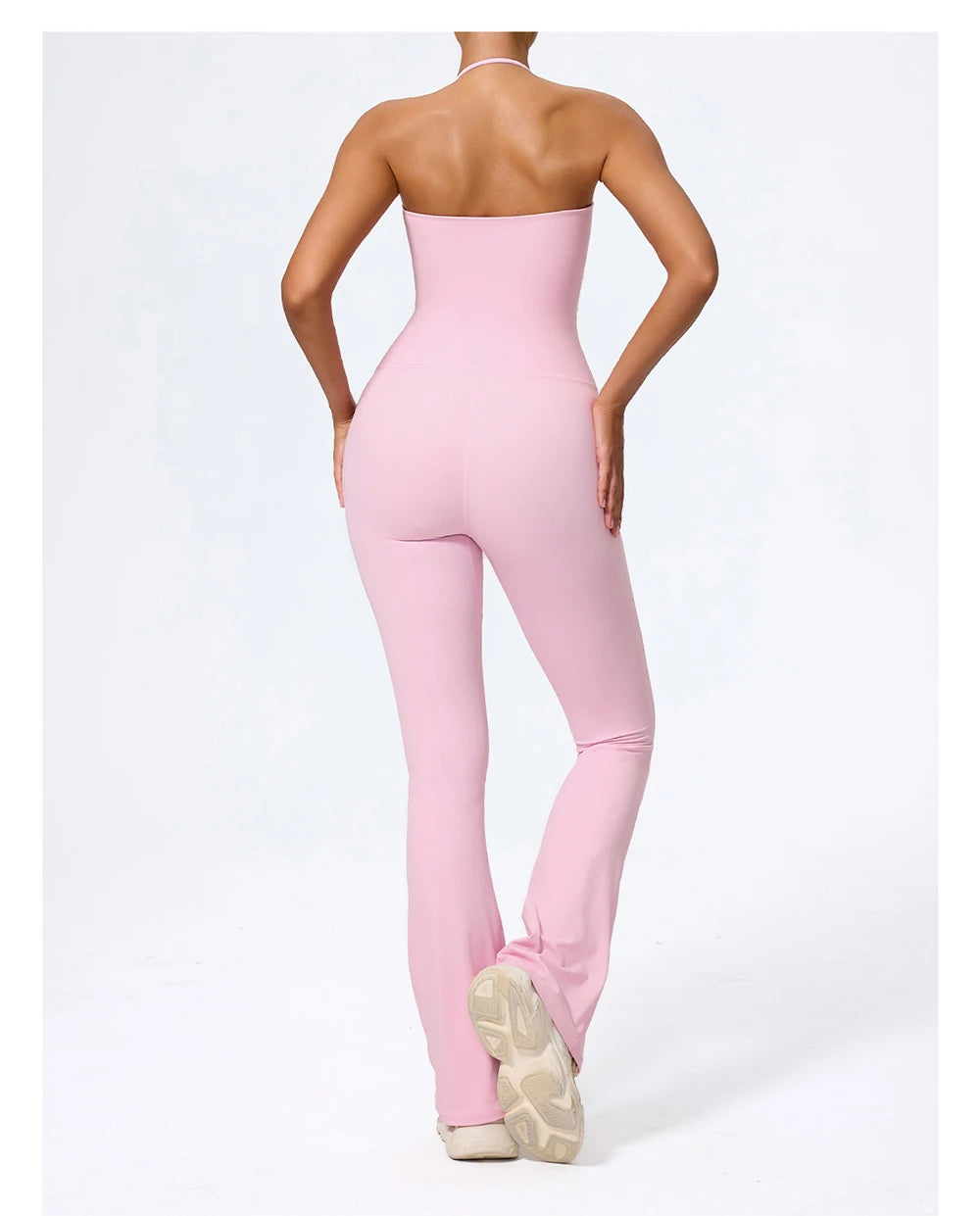 Fashionable Peach-Shaped Hip-Lifting And Neck-Hanging Yoga Jumpsuit For Women Casual And Slightly Flared Fitness Yoga Wear Badiee Stylez