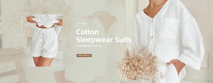 Marthaqiqi Loose Cotton Women'S Pajamas Sets Sexy V-Neck Sleepwear Tank Tops Nightwear Casual Shorts Femme Summer Pyjamas Suits