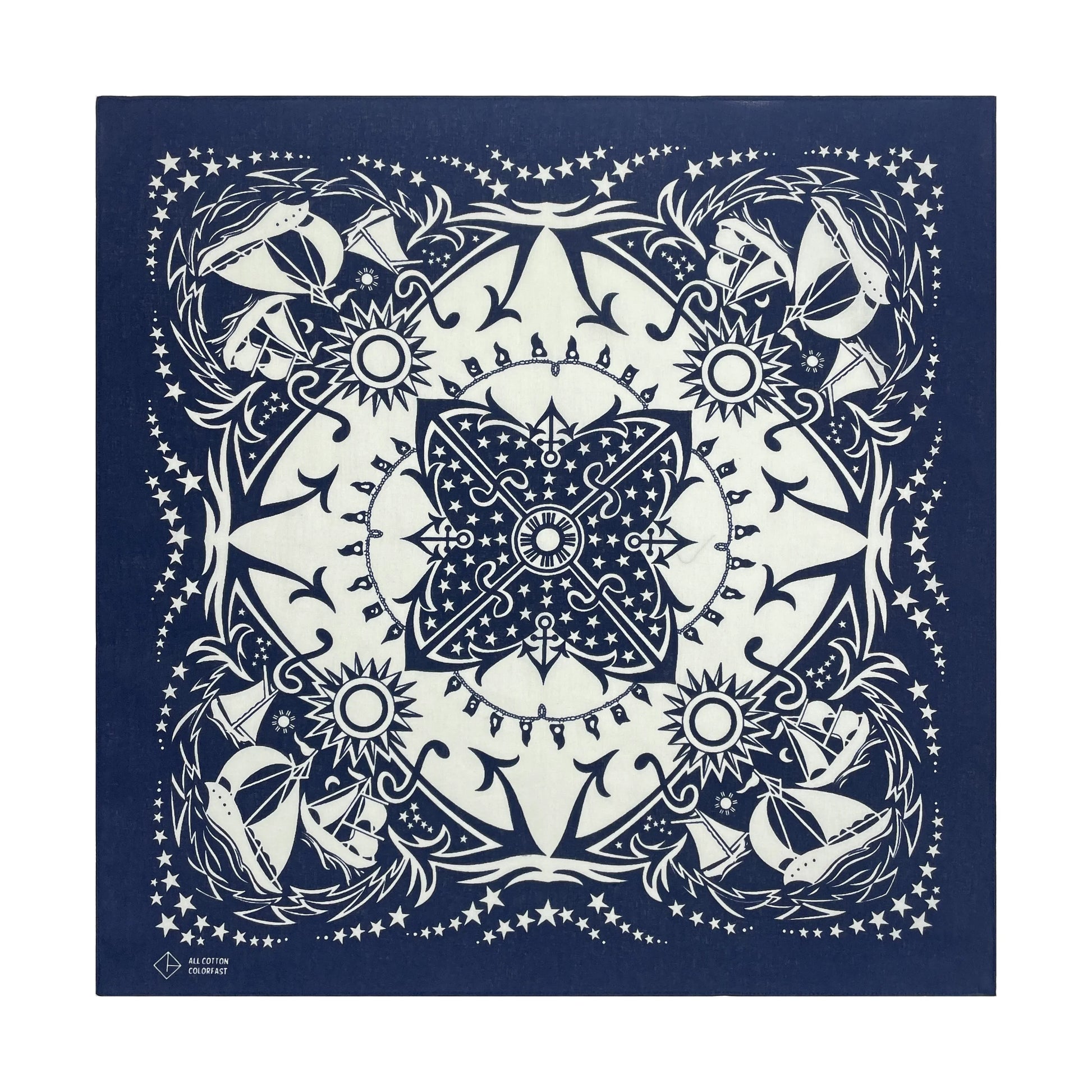 Popular Hip Hop Navy Blue Cashew Flower Bandana Men Women Outdoor Headbands Hair Band Wrist Wrap Amoeba Scarves Hair Accessories f-274