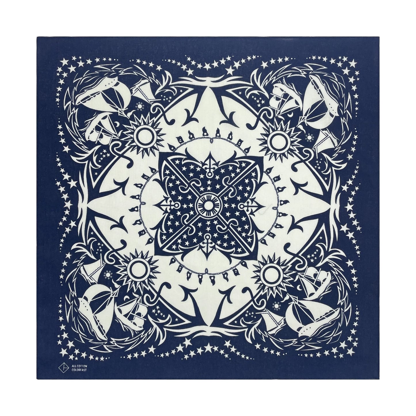 Popular Hip Hop Navy Blue Cashew Flower Bandana Men Women Outdoor Headbands Hair Band Wrist Wrap Amoeba Scarves Hair Accessories f-274