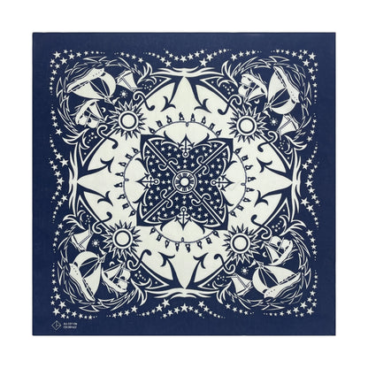 Popular Hip Hop Navy Blue Cashew Flower Bandana Men Women Outdoor Headbands Hair Band Wrist Wrap Amoeba Scarves Hair Accessories f-274
