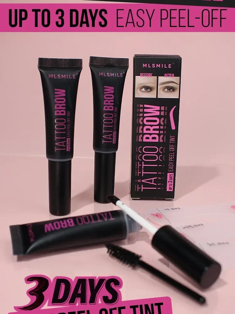 Waterproof Peel Off Eyebrow Gel Semi-Permanent Eye Brow Enhancer Tattoo Tint Long-lasting Black Brown Dye Eyebrow Cream Cosmetic
