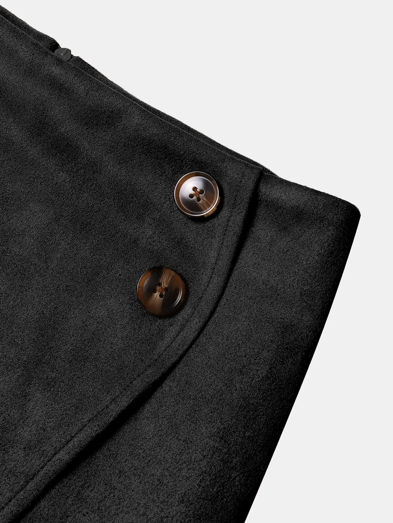 New Arrival 2025 Women's Autumn Winter Suede Irregular Skirt Solid Color High Waist Zipper Button Short Skirts For Woman