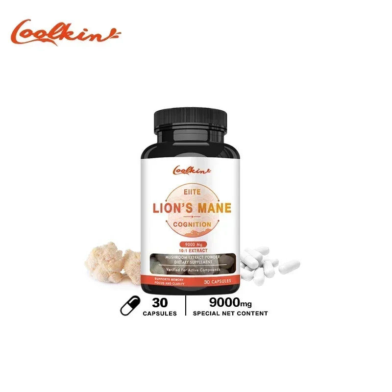Organic Lion's Mane Capsules - Contains Lion's Mane Mushroom, Chaga, Reishi Mushroom for Focus and Cognitive Support 30 Capsules