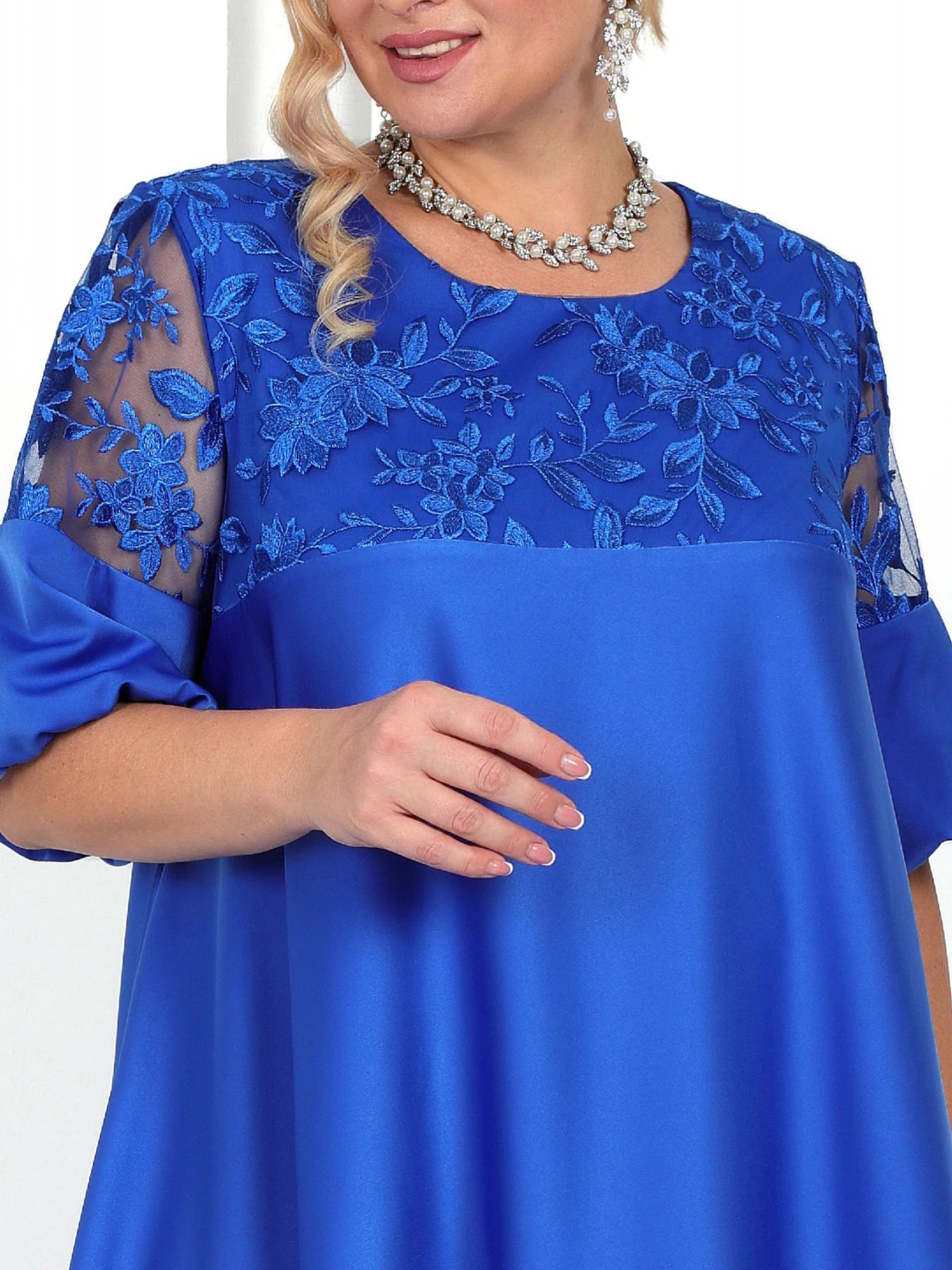 Plus Size Club Party Dress Women Summer Embroidery Elegant Luxury Mother Wedding Dress Loose Oversized Women Clothing